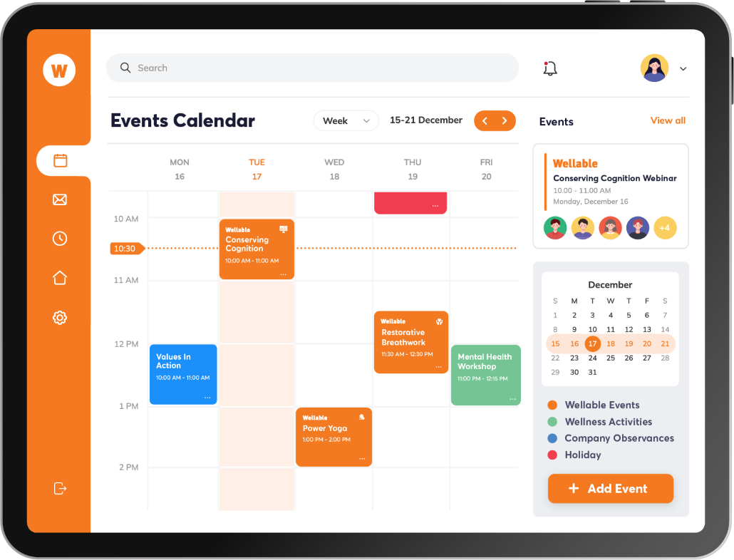Curated Monthly Calendar
