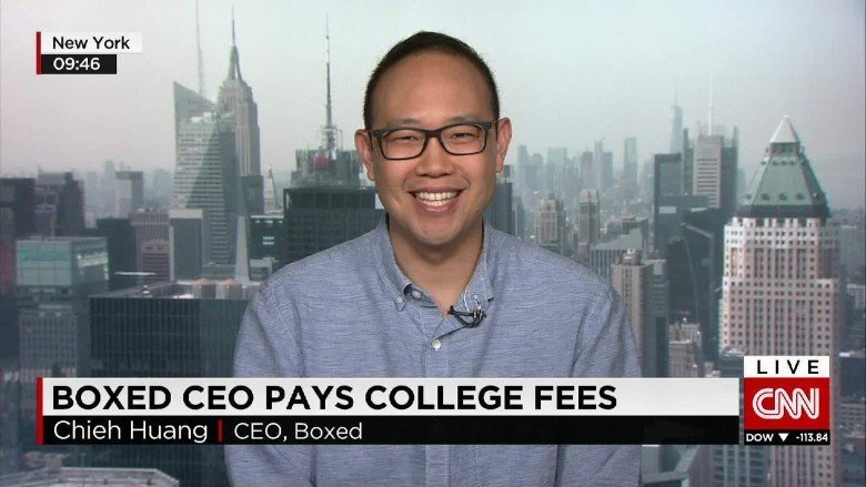 Boxed CEO Pays College Fees News Broadcast CNN Live