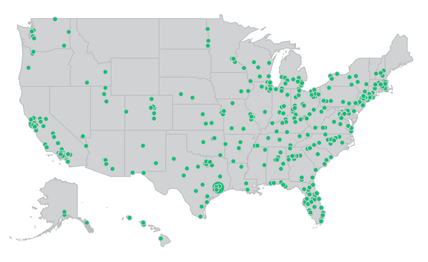 Geographic distribution of survey respondents 