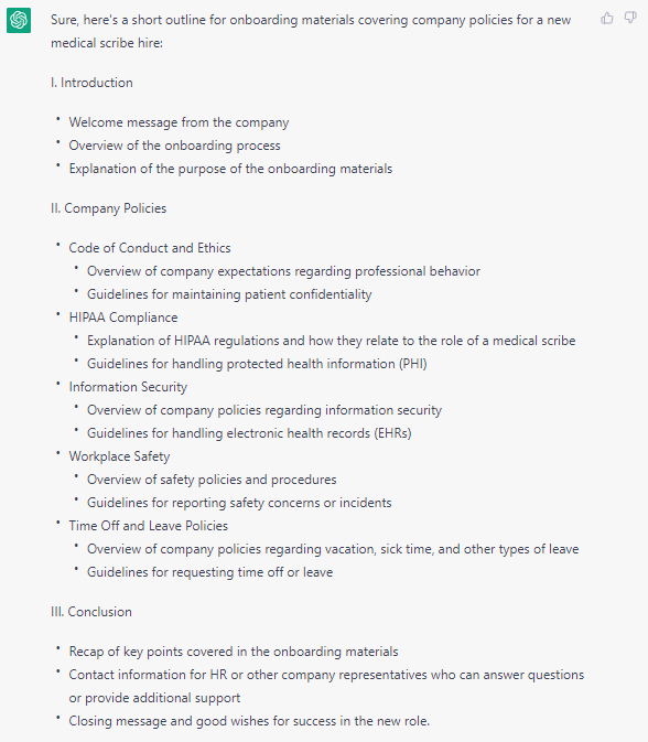 ChatGPT in HR - Create Company Policies Outline